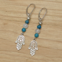 Oorhangers 'Hamsa in blue'